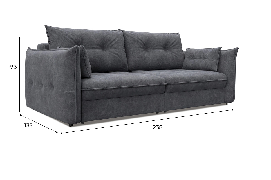 Диван прямой Лига-100 НПБ (brut 16 темно-серый)