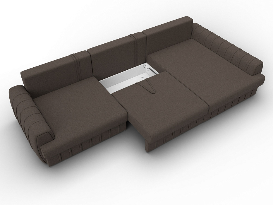 Диван угловой Лига-057 НПБ Лонг угол правый (амур 05 коричневый)