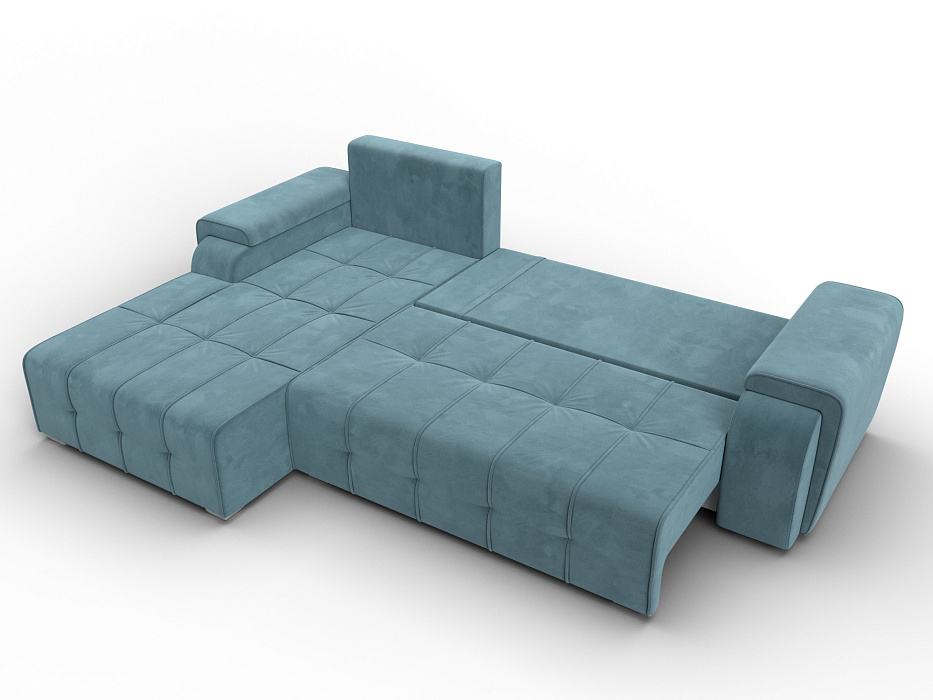 Диван угловой Лига-121 левый угол (seven 113 бирюзовый)