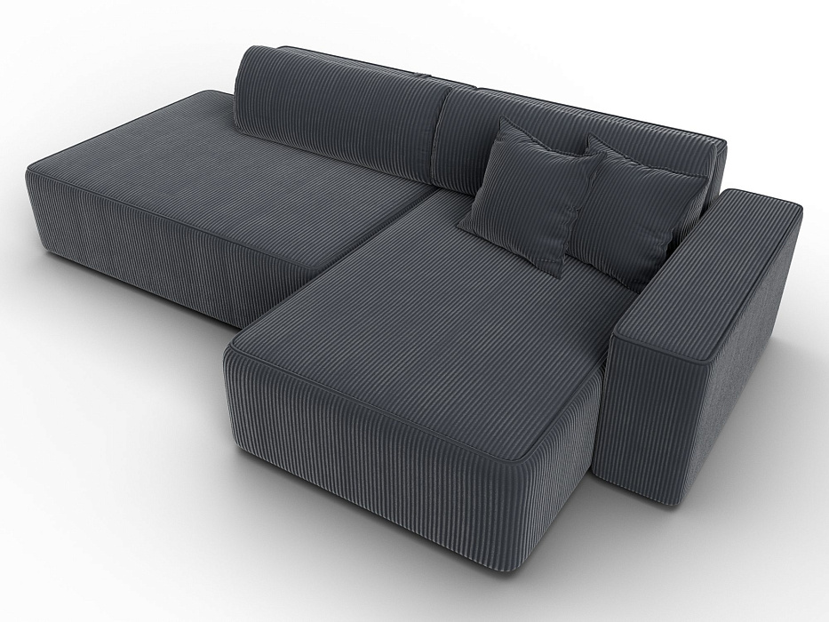 Диван угловой Лига-079 БП угол правый (vertical серый)