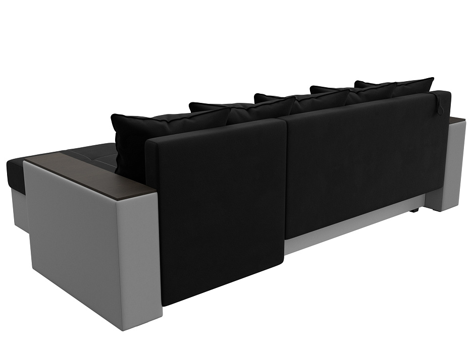 Диван угловой Дубай Лайт правый угол (черный\белый)