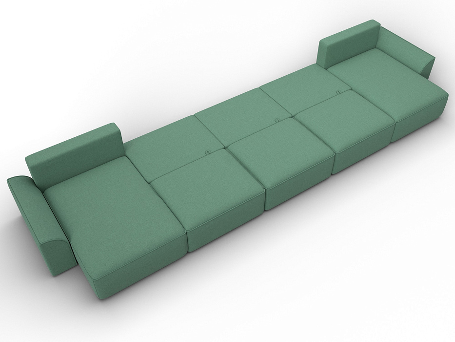 Диван П-образный Лига-048 НПБ МегаЛонг (амур 11 зеленый)