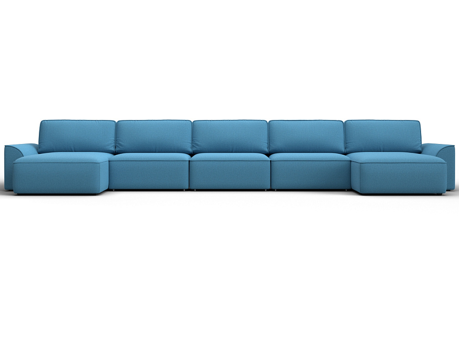 Диван П-образный Лига-048 НПБ МегаЛонг (амур 10 голубой)