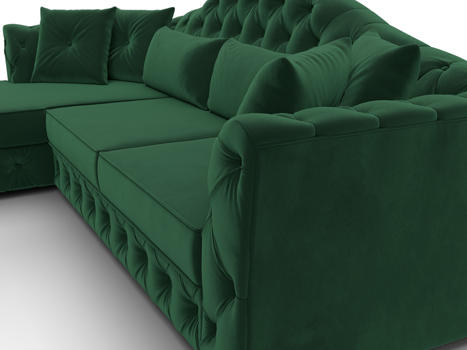 Диван угловой Артис левый угол (seven 626 зеленый)