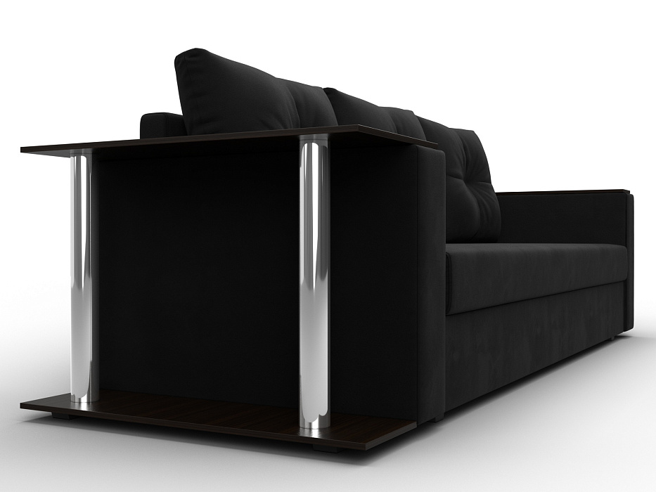 Диван прямой Атланта со столом слева (черный)