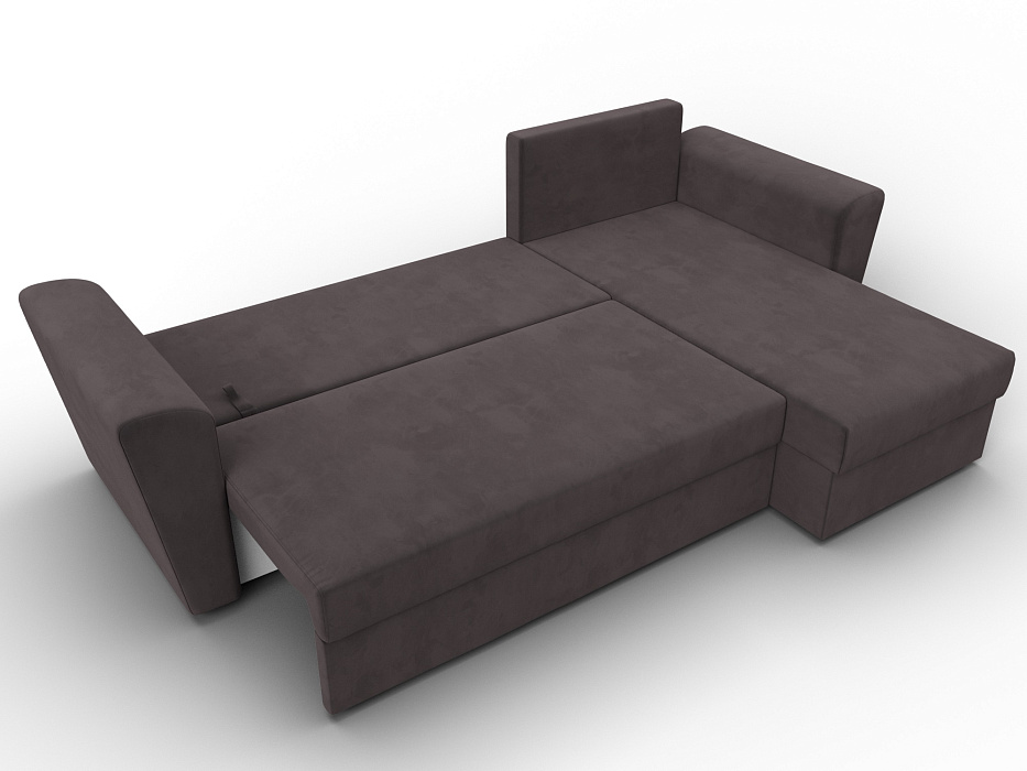 Диван угловой Амстердам Лайт правый угол (seven 727 коричневый)