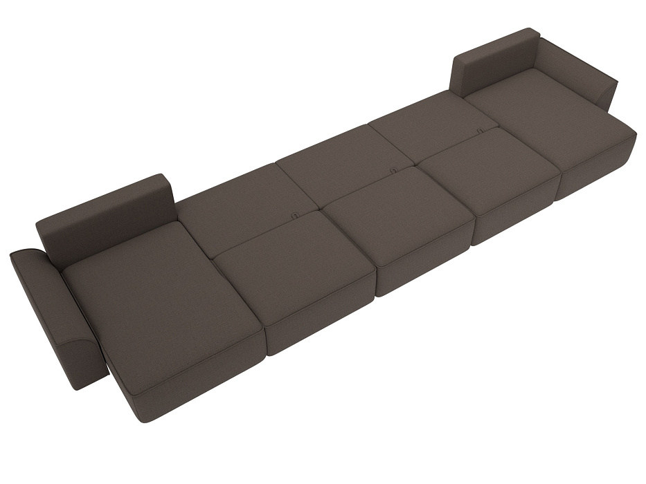 Диван П-образный Лига-048 НПБ МегаЛонг (амур 05 коричневый)