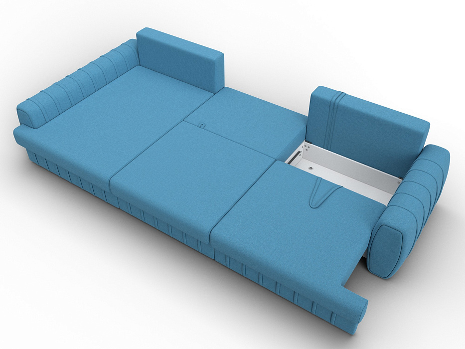 Диван угловой Лига-057 НПБ Лонг угол левый (амур 10 голубой)