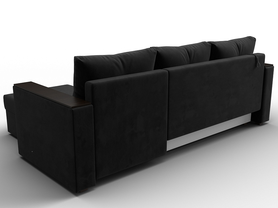 Диван угловой Атланта без стола универсальный угол (seven 35 черный)