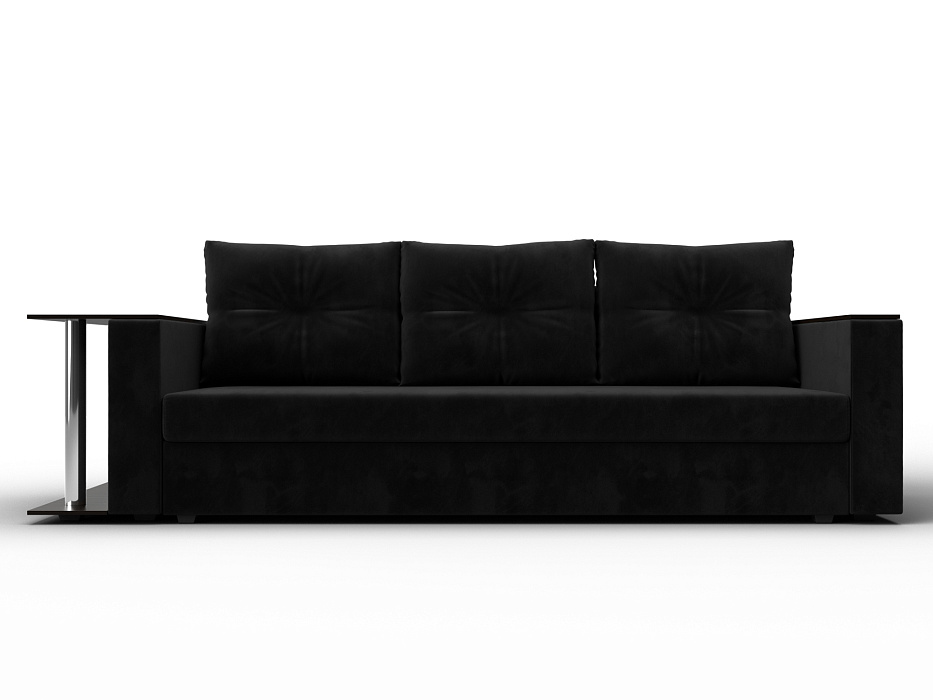 Диван прямой Атланта со столом слева (seven 35 черный)