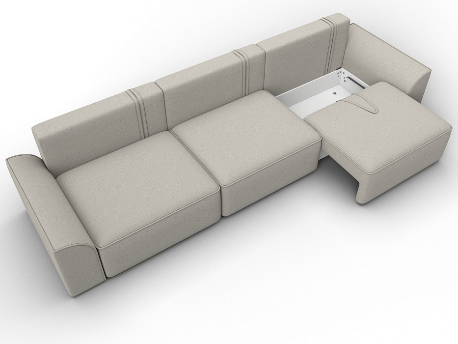 Диван прямой Лига-048 НПБ Лонг (амур 02 бежевый)