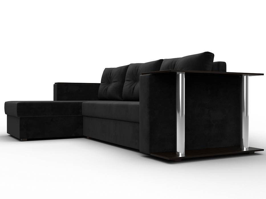 Диван угловой Атланта со столом левый угол (seven 35 черный)