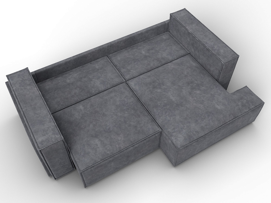 Диван угловой Лига-061 угол правый (brut 16 темно-серый)