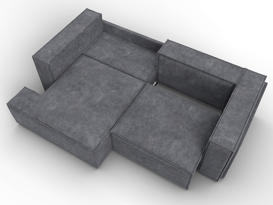 Диван угловой Лига-061 угол левый (brut 16 темно-серый)