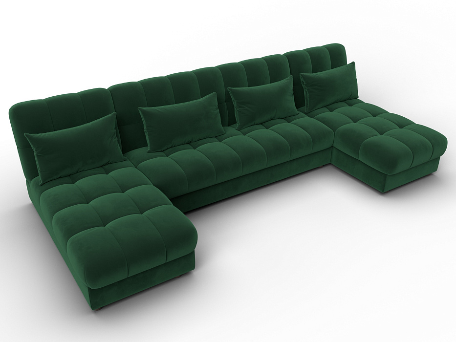 Диван П-образный Лига-116 НПБ (seven 626 зеленый)