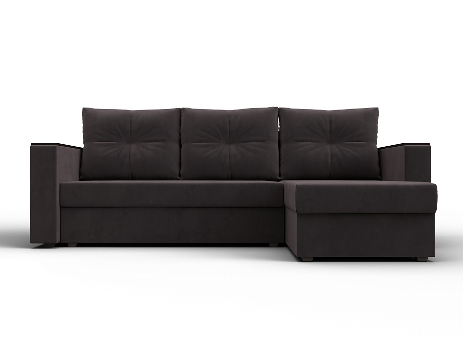 Диван угловой Атланта без стола универсальный угол (seven 727 коричневый)