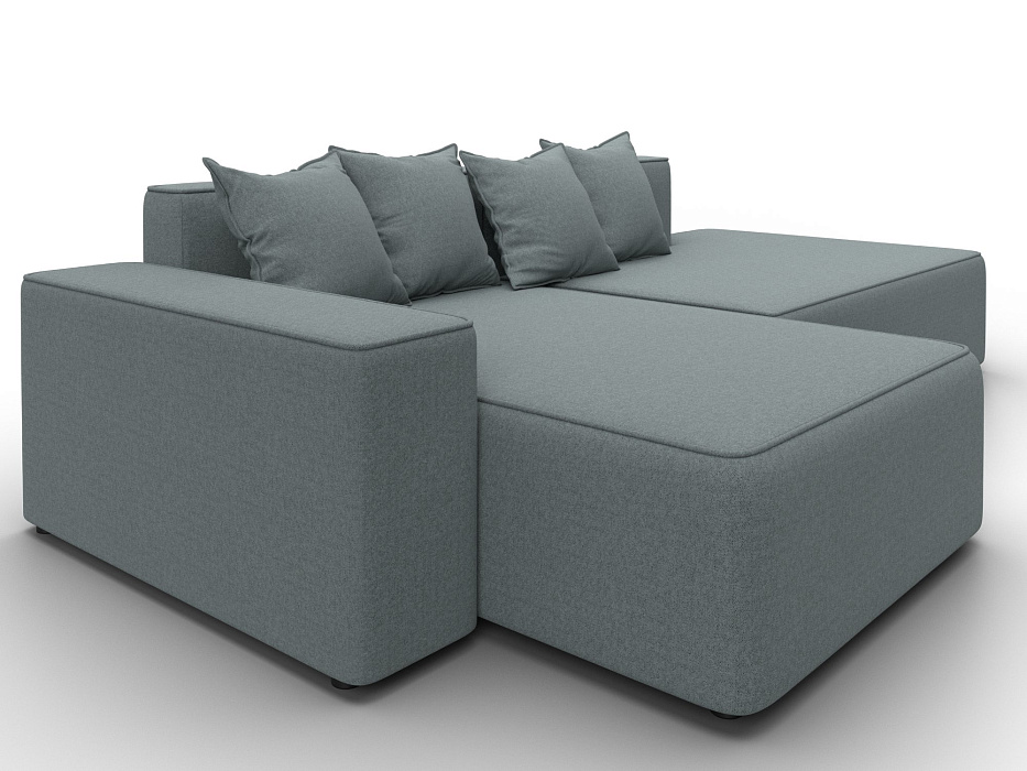 Диван угловой Лига-079 угол левый (амур 07 серый)