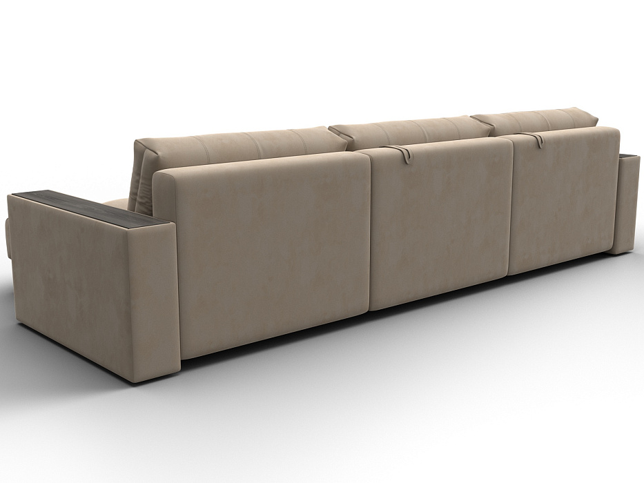 Диван угловой с декором Лига-049 НПБ Лонг (seven 729 бежевый)