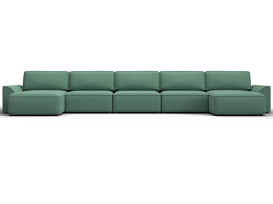 Диван П-образный Лига-048 НПБ МегаЛонг (амур 11 зеленый)