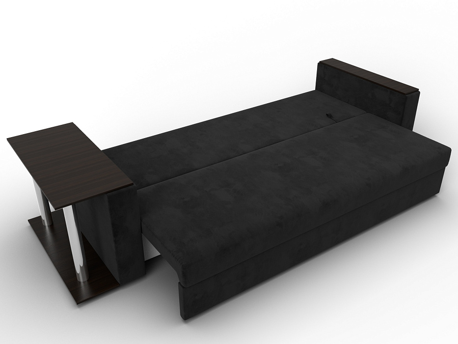 Диван прямой Атланта со столом слева (seven 35 черный)