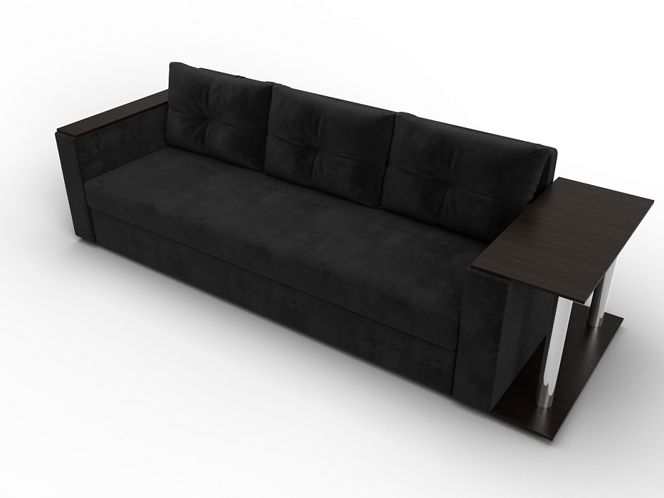 Диван прямой Атланта со столом справа (seven 35 черный)
