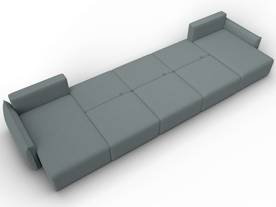 Диван П-образный Лига-051 НПБ МегаЛонг (амур 07 серый)