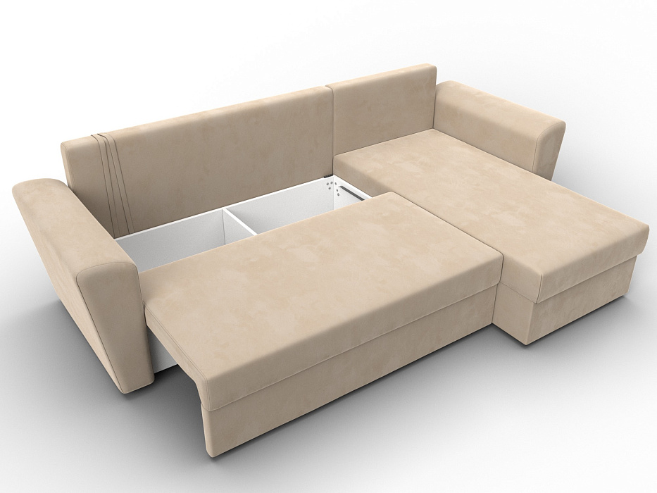Диван угловой Амстердам Лайт правый угол (seven 729 бежевый)