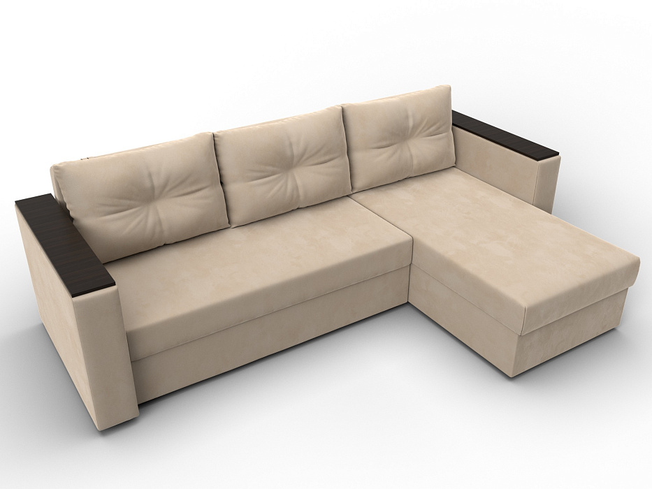 Диван угловой Атланта без стола универсальный угол (seven 729 бежевый)