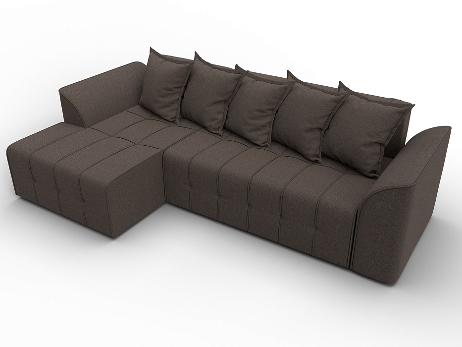 Диван угловой Лига-113 угол левый (амур 05 коричневый)