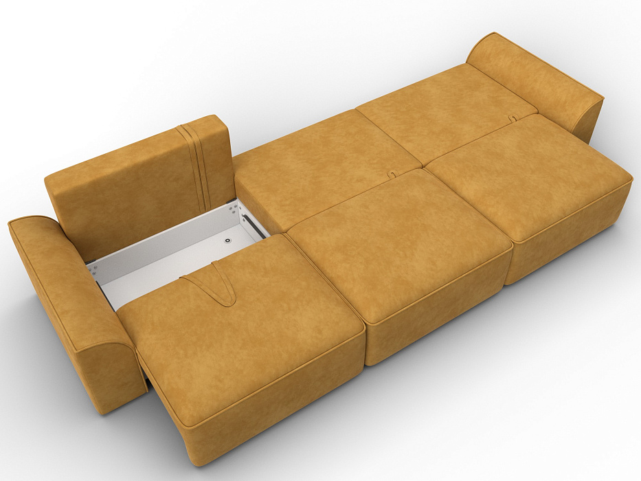 Диван прямой Лига-048 НПБ Лонг (brut 10 желтый)