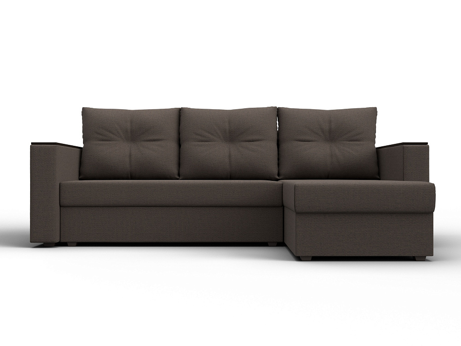 Диван угловой Атланта без стола универсальный угол (амур 05 коричневый)