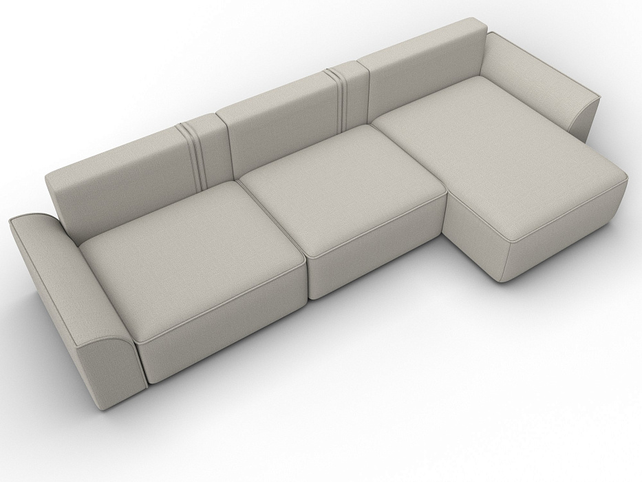 Диван угловой Лига-048 НПБ лонг (амур 02 бежевый)