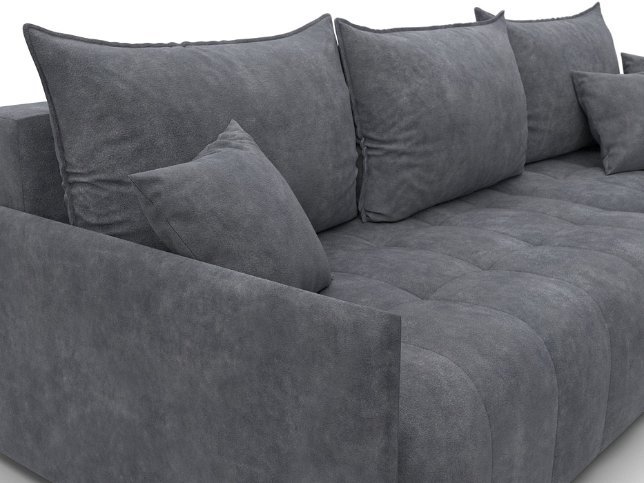 Диван угловой Лига-054 НПБ угол универсальный (brut 16 темно-серый)