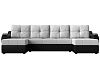 П-образный диван Меркурий (белый\черный цвет)