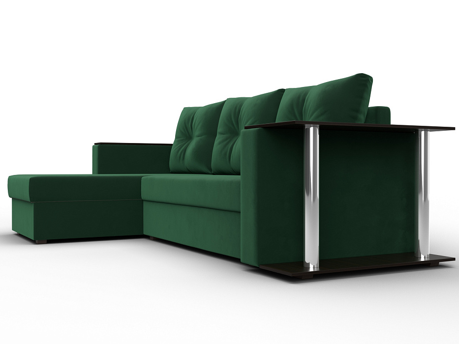 Диван угловой Атланта со столом левый угол (seven 626 зеленый)