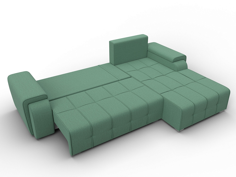 Диван угловой Лига-121 правый угол (амур 11 зеленый)