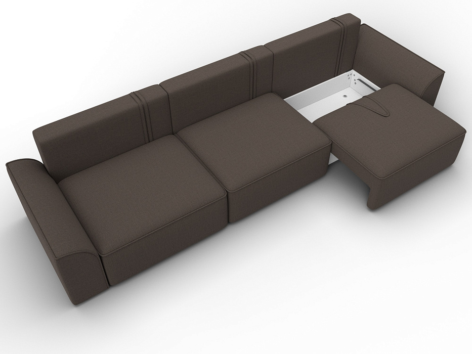 Диван прямой Лига-048 НПБ Лонг (амур 05 коричневый)