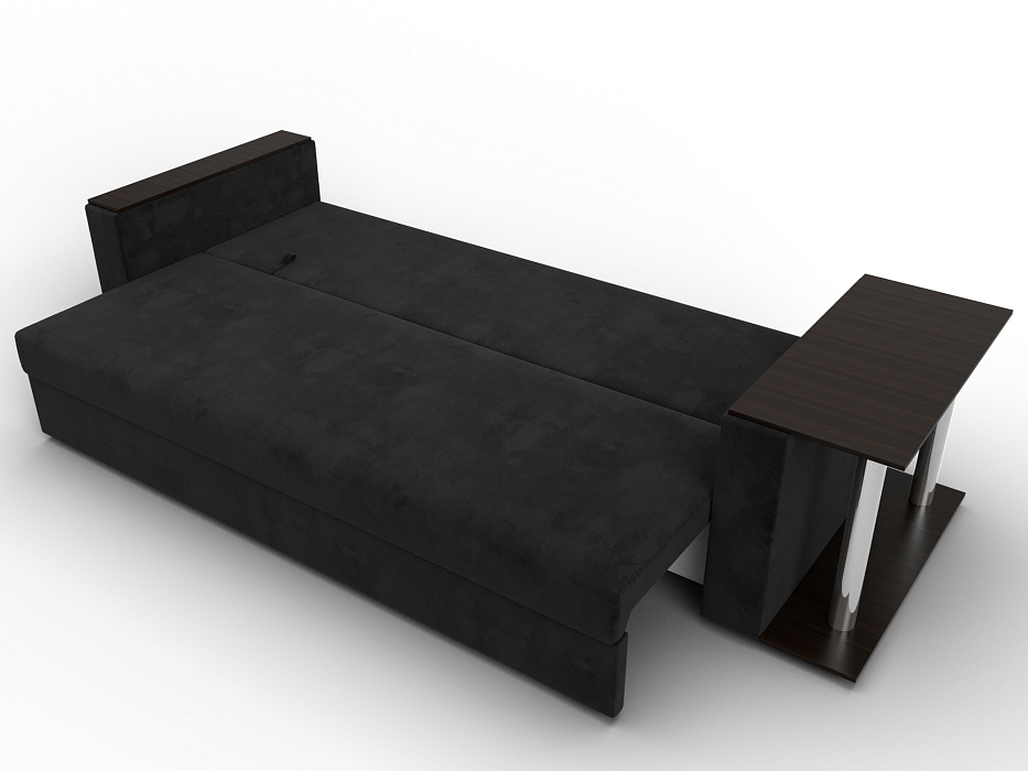 Диван прямой Атланта со столом справа (seven 35 черный)