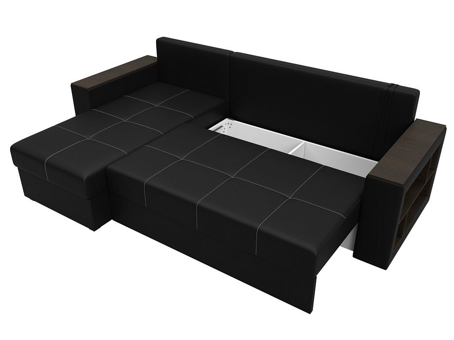 Диван угловой Дубай Лайт левый угол (черный)