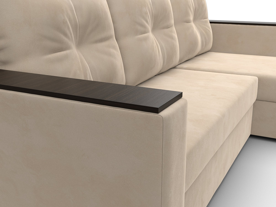 Диван угловой Атланта без стола универсальный угол (seven 729 бежевый)