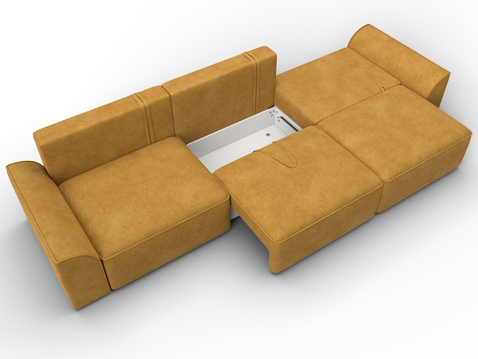 Диван прямой Лига-048 НПБ Лонг (brut 10 желтый)