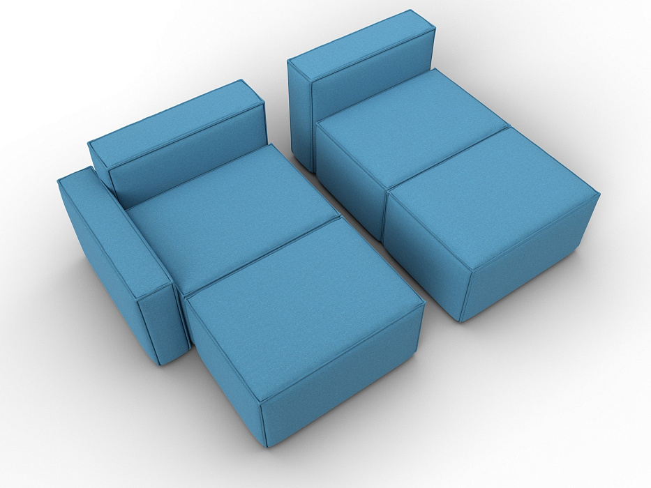 Диван угловой модульный Лига-063 угол левый (амур 10 голубой)