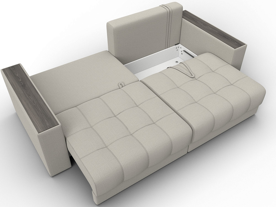 Диван прямой с декором Лига-049 НПБ (амур 02 бежевый)