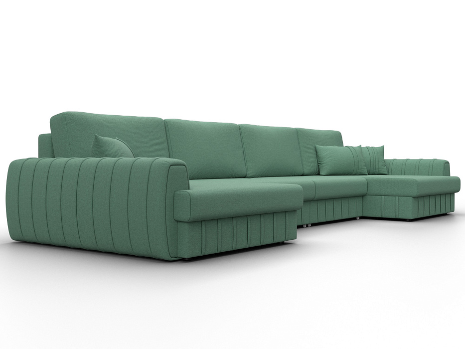 Диван П-образный Лига-057 НПБ Лонг (амур 11 зеленый)