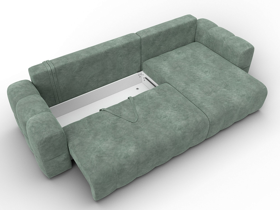 Диван угловой Лига-110 НПБ угол универсальный (brut 08 зеленый)