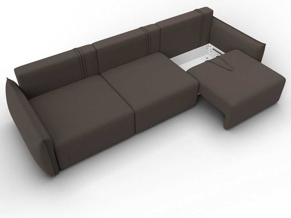 Диван прямой Лига-051 НПБ Лонг (амур 05 коричневый)