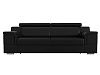 Прямой диван Лига-003 (черный цвет)