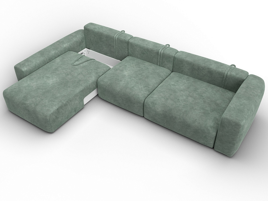 Диван угловой Лига-066 НПБ Лонг угол левый фото в интернет-магазине Лига Диванов