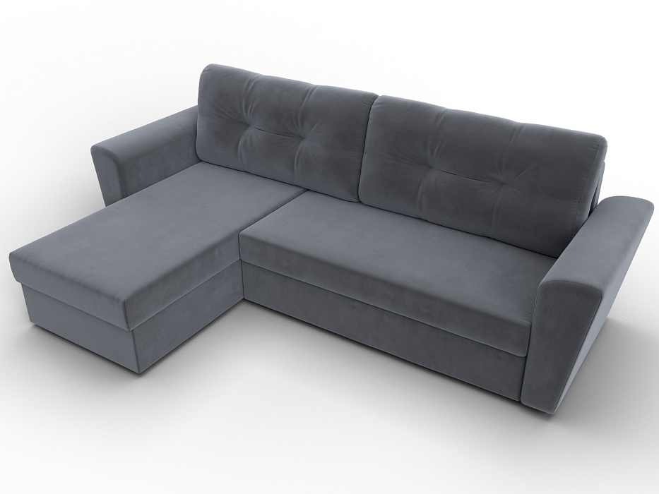 Диван угловой Амстердам Лайт левый угол (seven 17 серый)