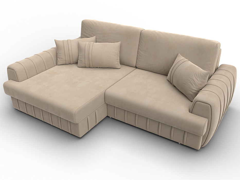 Диван угловой Лига-057 НПБ угол левый (seven 729 бежевый)